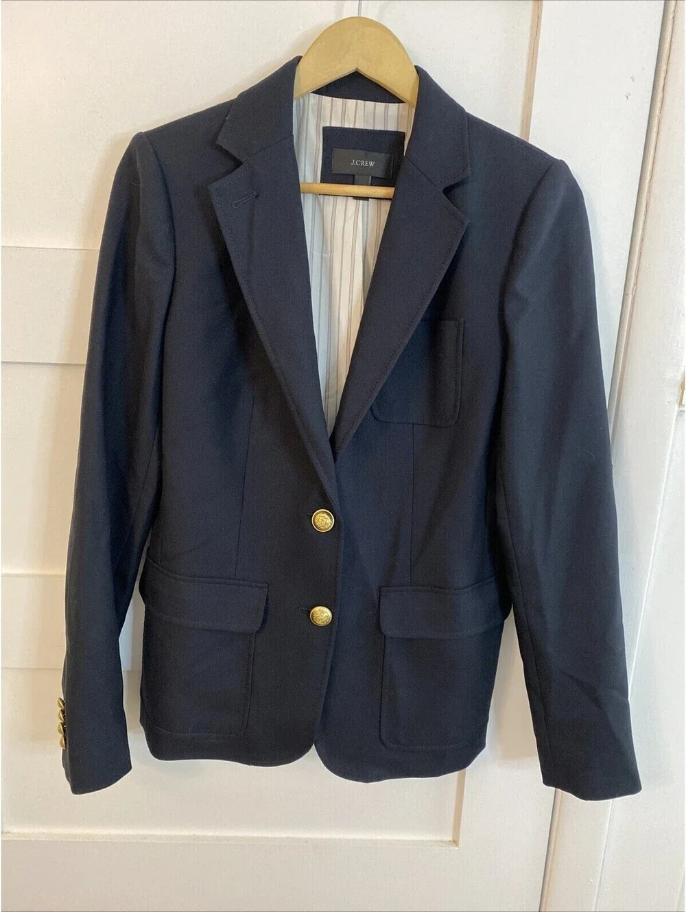 Women’s J Crew Rhodes Blazer 8T Black W Gold Buttons